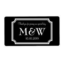 Classy monogram bruiloft wijn of waterfles label
