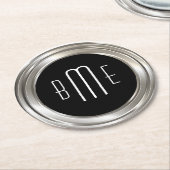 Classy Monogram Budget Ronde Kartonnen Onderzetter (Gebogen)