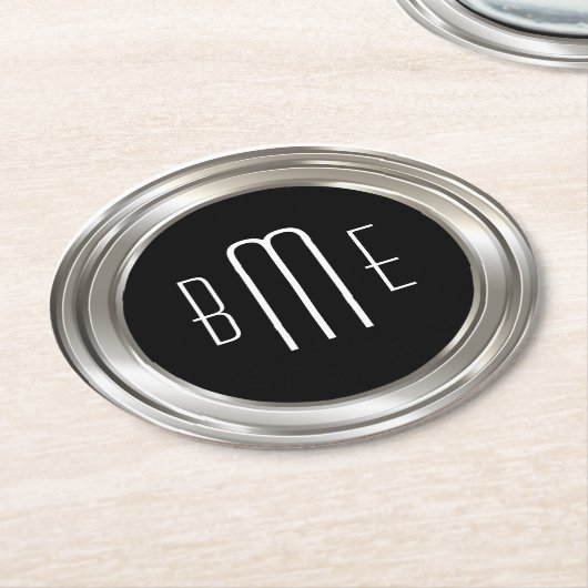 Classy Monogram Budget Ronde Kartonnen Onderzetter (Gebogen)