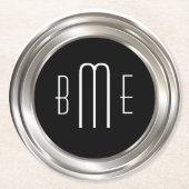 Classy Monogram Budget Ronde Kartonnen Onderzetter (Voorkant)