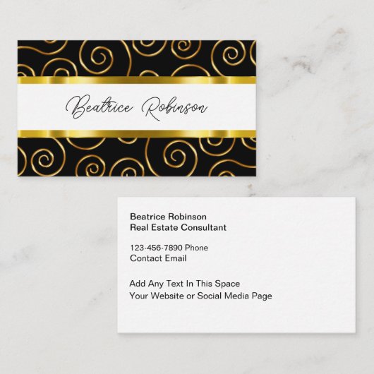Classy Monogram Business Cards Visitekaartje (Voorkant / Achterkant)