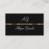 Classy Monogram Business Professional Visitekaartje (Voorkant)