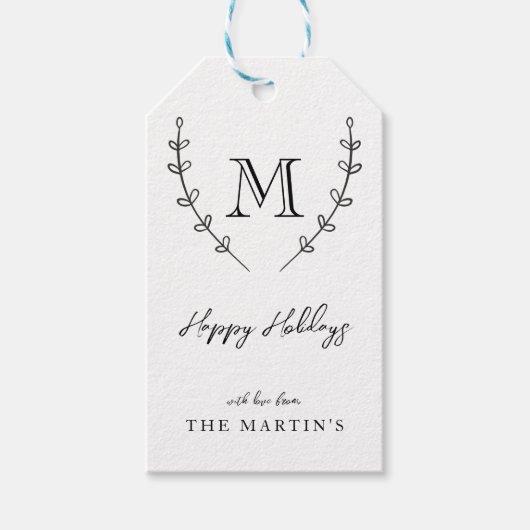 Classy Monogram Custom CadeauLabels (Voorkant)