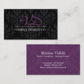 Classy Monogram Damask Visitekaartje (Voorkant / Achterkant)