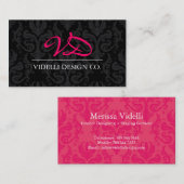 Classy Monogram Damask Visitekaartje (Voorkant / Achterkant)