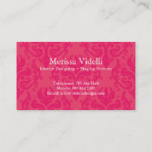 Classy Monogram Damask Visitekaartje (Achterkant)