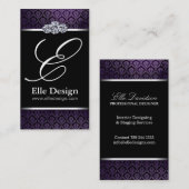 Classy Monogram Damask Visitekaartje (Voorkant / Achterkant)