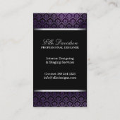 Classy Monogram Damask Visitekaartje (Achterkant)