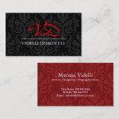 Classy Monogram Damask Visitekaartje (Voorkant / Achterkant)