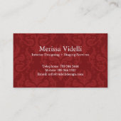 Classy Monogram Damask Visitekaartje (Achterkant)