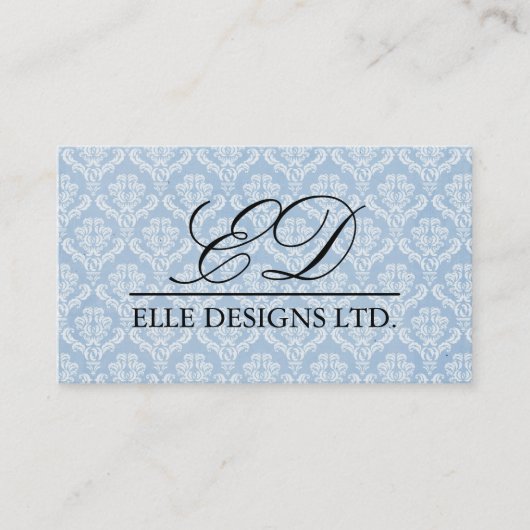 Classy Monogram Damask Visitekaartje (Voorkant)