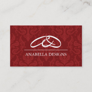 Classy Monogram Damask Visitekaartje