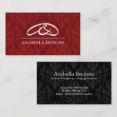 Classy Monogram Damask Visitekaartje (Voorkant / Achterkant)