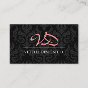 Classy Monogram Damask Visitekaartje