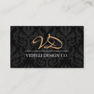 Classy Monogram Damask Visitekaartje