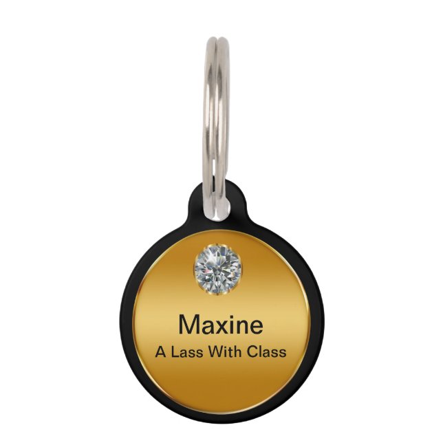 Classy Monogram Dog Label Huisdierpenning (Voorkant)