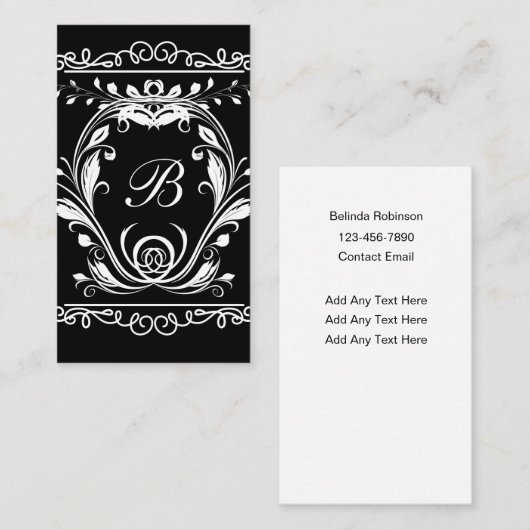 Classy Monogram Elegante Visitekaartjes (Voorkant / Achterkant)