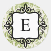 Classy Monogram Envelopsluiting Ronde Sticker (Voorkant)