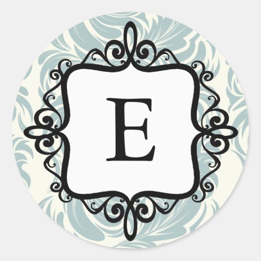 Classy Monogram Envelopsluiting Ronde Sticker (Voorkant)