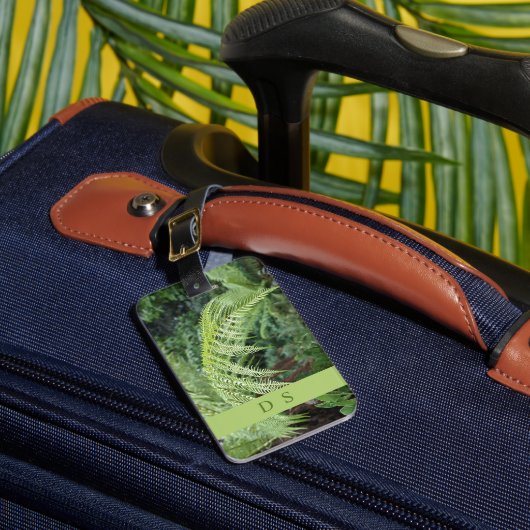 Classy Monogram Fern Leaf Bagagelabel (Voorkant Insitu 1)