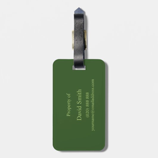 Classy Monogram Fern Leaf Bagagelabel (Achterkant verticaal)