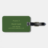 Classy Monogram Fern Leaf Bagagelabel (Achterkant horizontaal)