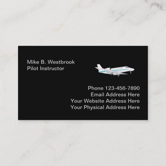 Classy Monogram Flight School Visitekaartje (Achterkant)