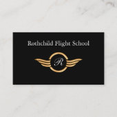 Classy Monogram Flight School Visitekaartje (Voorkant)