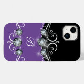 Classy Monogram Glitzy Bling Case-Mate iPhone Case (Achterkant (horizontaal))