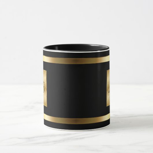 Classy Monogram Gold en zwarte kleur Mok (Midden)