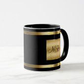 Classy Monogram Gold en zwarte kleur Mok (Voorkant rechts)