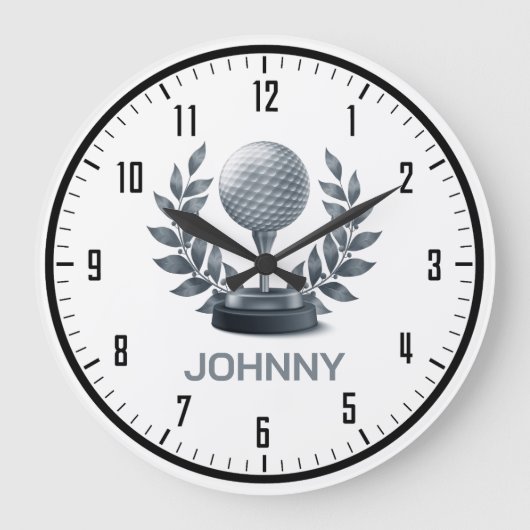 Classy Monogram | Golf Sport Gifts Grote Klok (Voorkant)