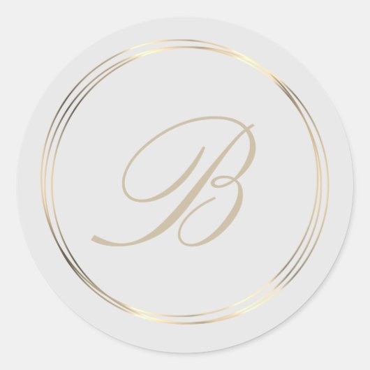 Classy Monogram Gouden Cirkels Ronde Sticker (Voorkant)