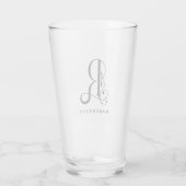 Classy Monogram Initia lR met Achternaam Glass Glas (Achterkant)