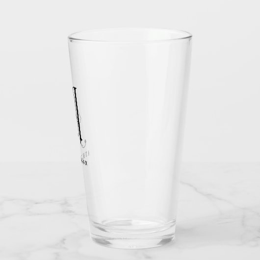 Classy Monogram Initiaal A met Achternaam Editable Glas (Links)