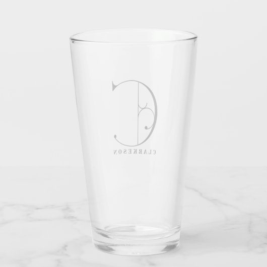 Classy Monogram Initiaal C met Achternaam Glass Glas (Achterkant)