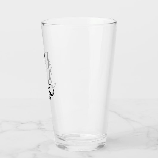 Classy Monogram Initiaal E met Achternaam Glass Glas (Links)