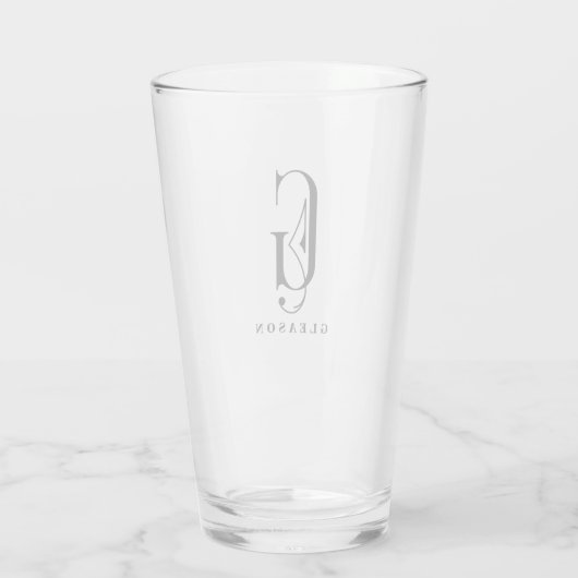 Classy Monogram Initiaal G met Achternaam Editable Glas (Achterkant)