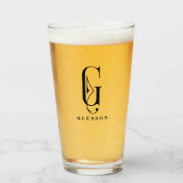 Classy Monogram Initiaal G met Achternaam Editable Glas