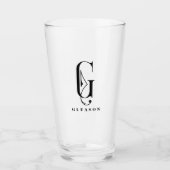 Classy Monogram Initiaal G met Achternaam Editable Glas (Voorkant)