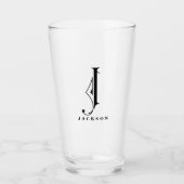 Classy Monogram Initiaal J met Achternaam Glass Glas (Voorkant)