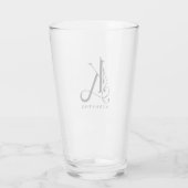 Classy Monogram Initiaal K met Achternaam glas (Achterkant)