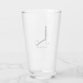 Classy Monogram Initiaal L met Achternaam Glass Glas (Achterkant)