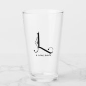 Classy Monogram Initiaal L met Achternaam Glass Glas (Voorkant)