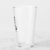 Classy Monogram Initiaal M met Achternaam Glass Glas (Links)