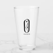 Classy Monogram Initiaal O met Achternaam glas (Voorkant)