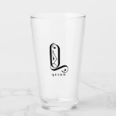 Classy Monogram Initiaal Q met Achternaam Glass Glas (Voorkant)