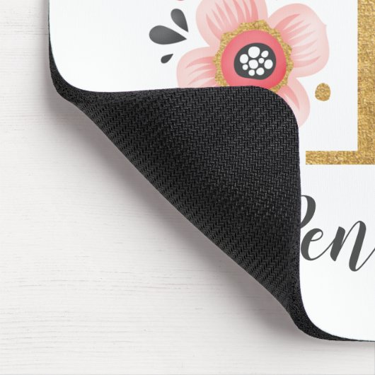 Classy Monogram Initiaal Roze Witte letter P Muismat (Hoek)