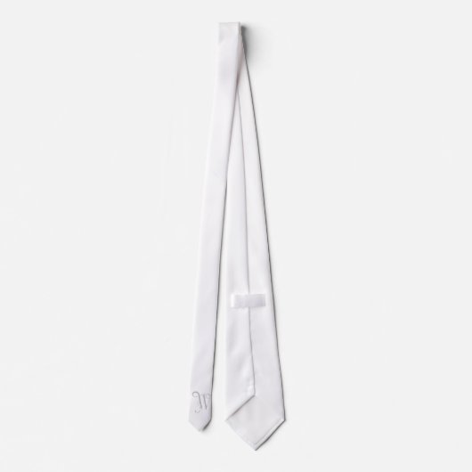 Classy Monogram Initiaal W, grijs op wit Stropdas (Achterkant)