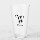 Classy Monogram Initiaal W met Achternaam Editable Glas (Voorkant)